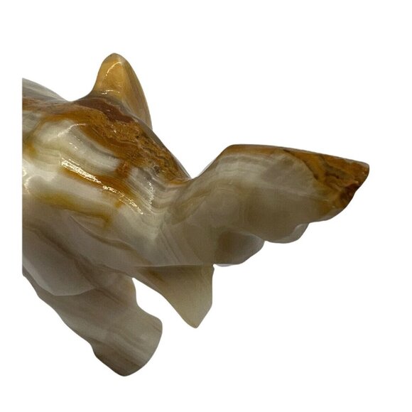 Vintage Elephant Onyx Hand Carved Stone Two Toned 5" L x 4" H x 2-1/4" W - Picture 4 of 7